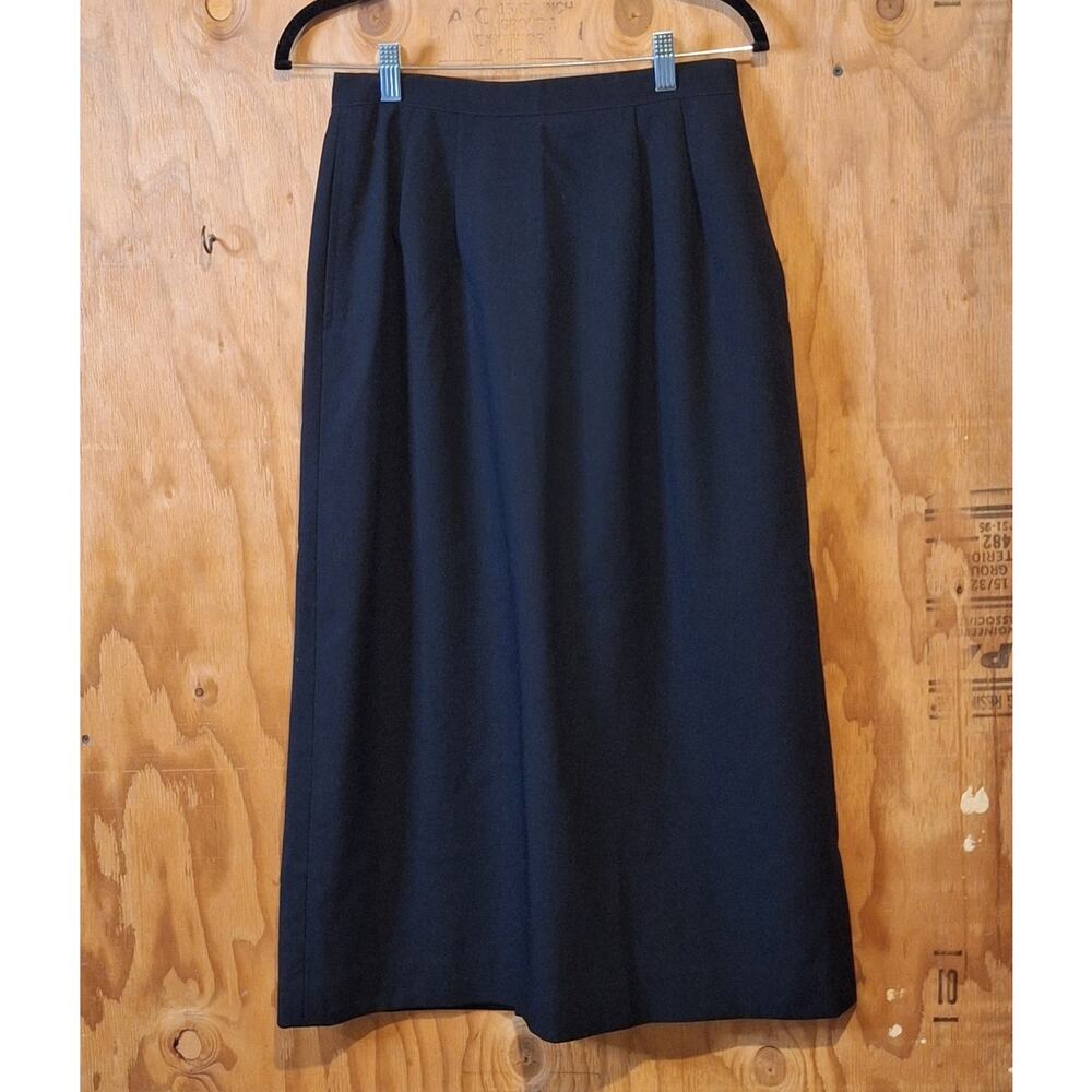 Vintage Brooks Brother Midi Skirt Womens 10 Classic Black Professional Girl Boss